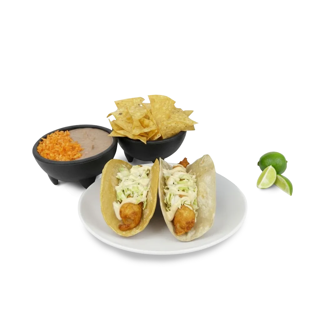 Dos shrimp taco sin pepsi